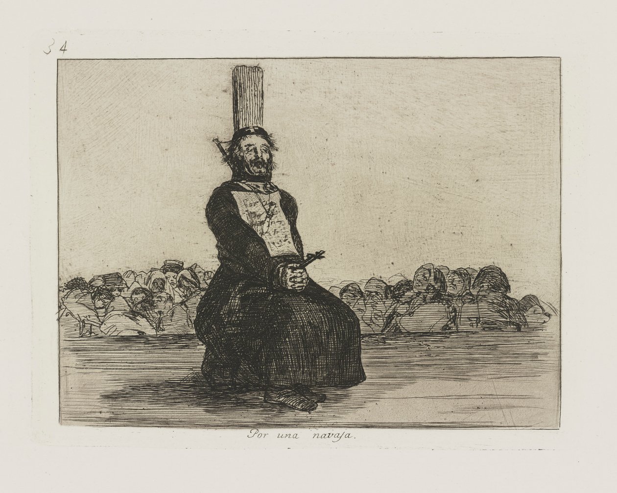 Partaveitsellä. (Veitsen vuoksi.), pl. 34 sarjasta The Disasters of War tekijältä Francisco de Goya