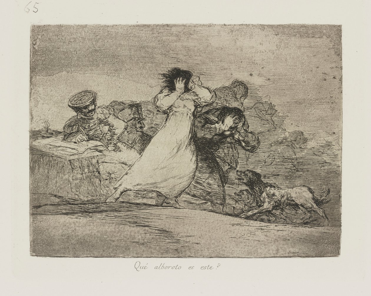 Että? onko tämä mellakka? (What Is This Hubbub?), pl. 65 sarjasta The Disasters of War tekijältä Francisco de Goya