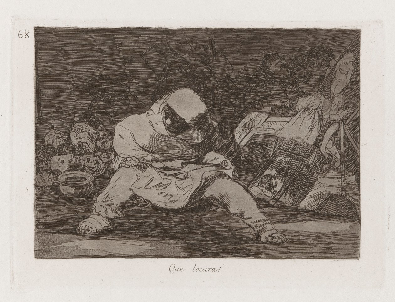 Mitä hulluutta! (Mitä hulluutta!), levy 68 julkaisusta The Disasters of War tekijältä Francisco de Goya