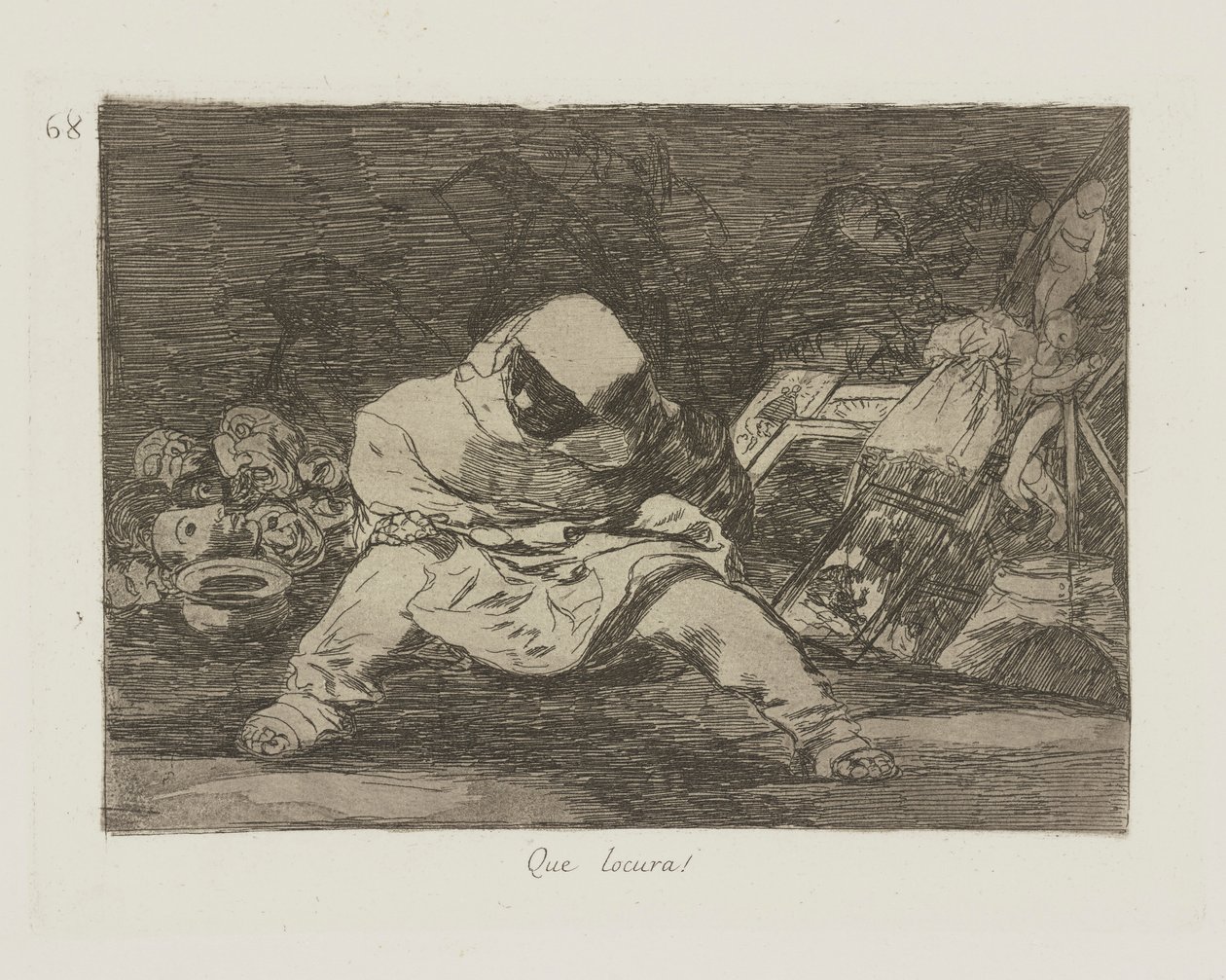 Mitä hulluutta! (Mitä hulluutta!), pl. 68 sarjasta The Disasters of War tekijältä Francisco de Goya
