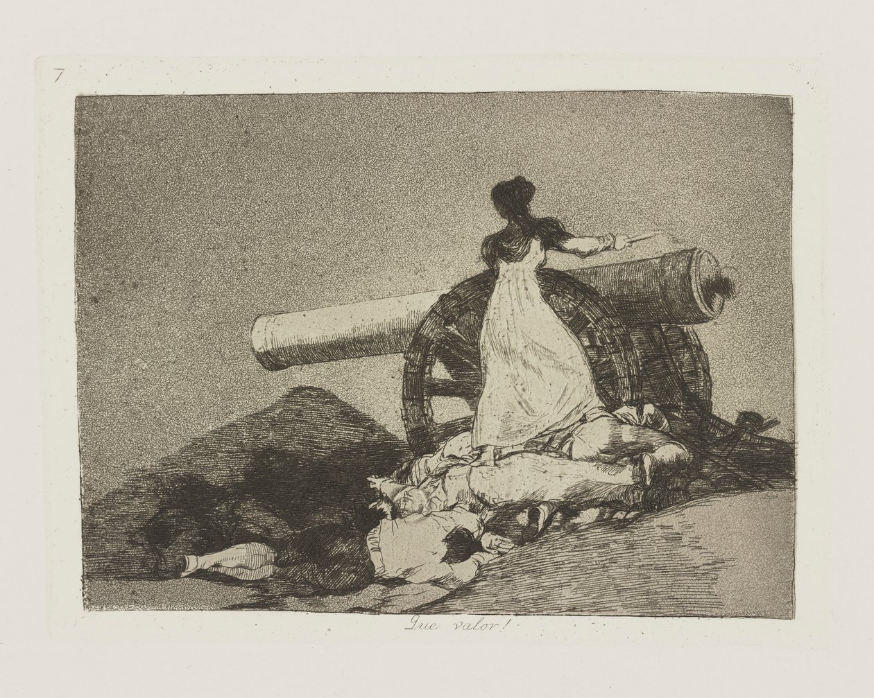 Mikä arvo! (Mitä rohkeutta!), pl. 7 sarjasta The Disasters of War tekijältä Francisco de Goya