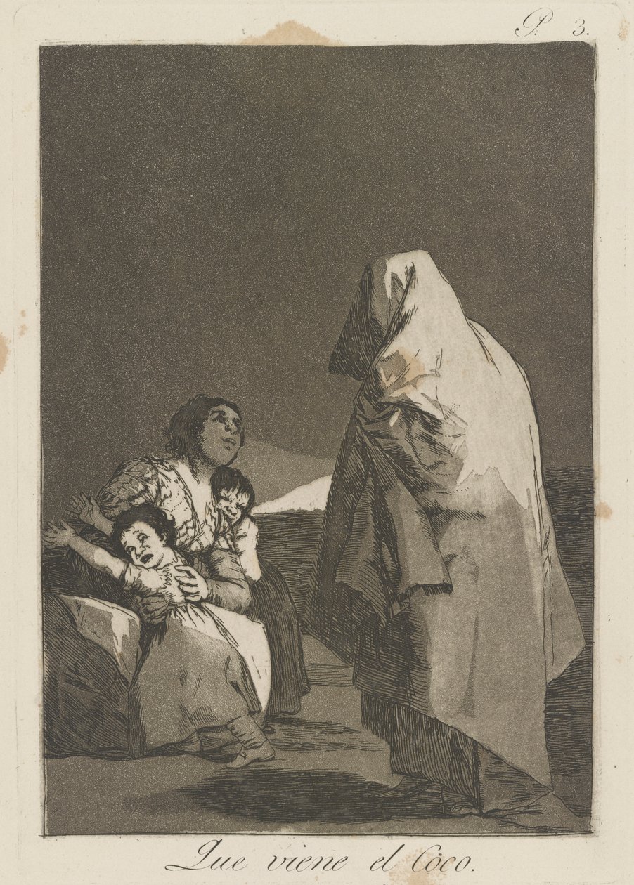 Hullu on tulossa (Here Comes the Bogey-Man.), pl. 3 sarjasta The Caprices tekijältä Francisco de Goya