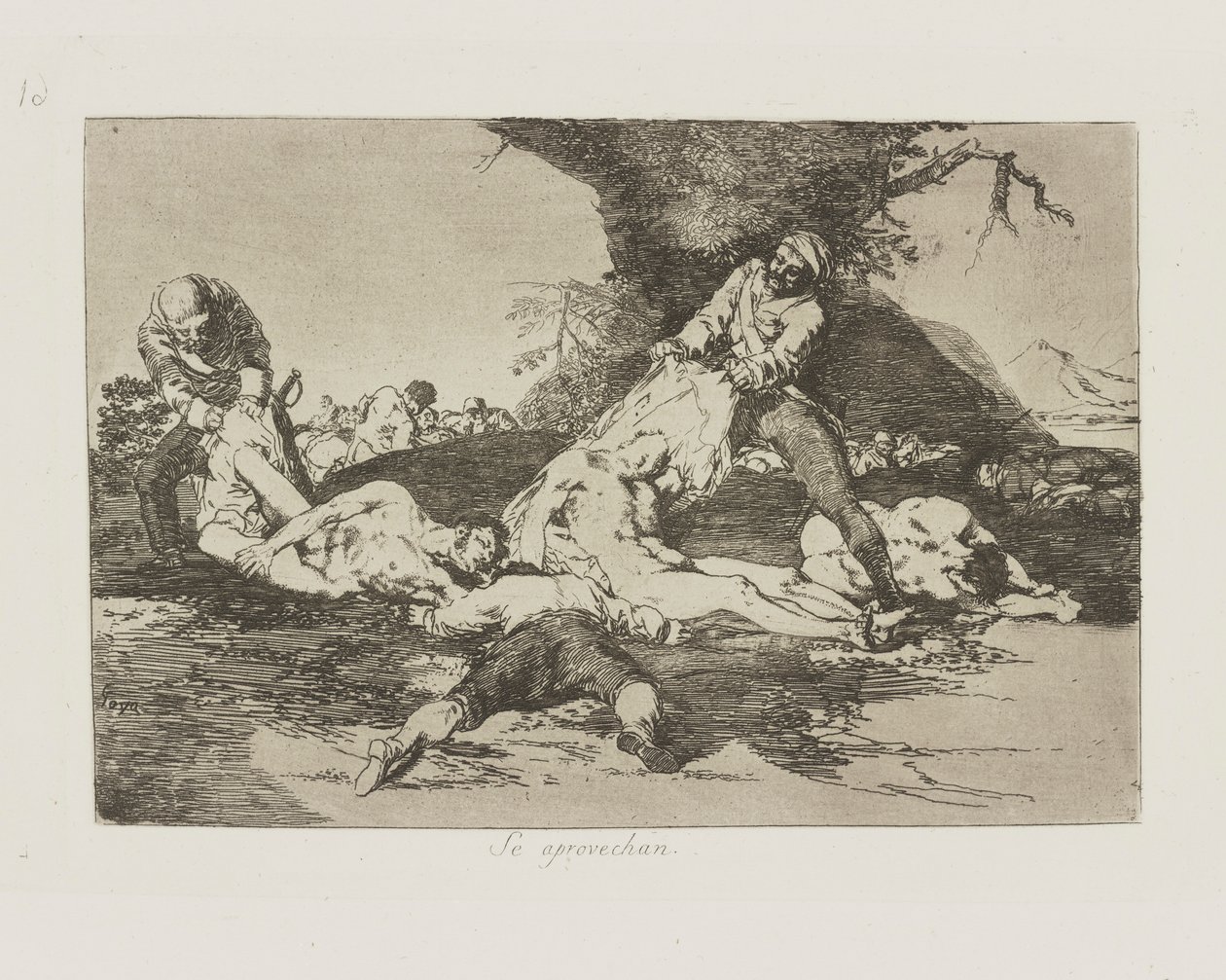 Katso hyväksyntä. (He käyttävät niitä.), pl. 16 sarjasta Los desastres de la guerra (Sodan katastrofit) tekijältä Francisco de Goya