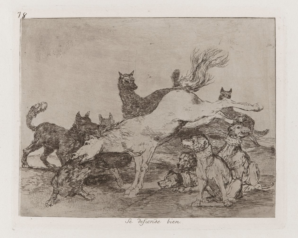 Hän puolustaa itseään hyvin, levy 78 julkaisusta The Disasters of War tekijältä Francisco de Goya