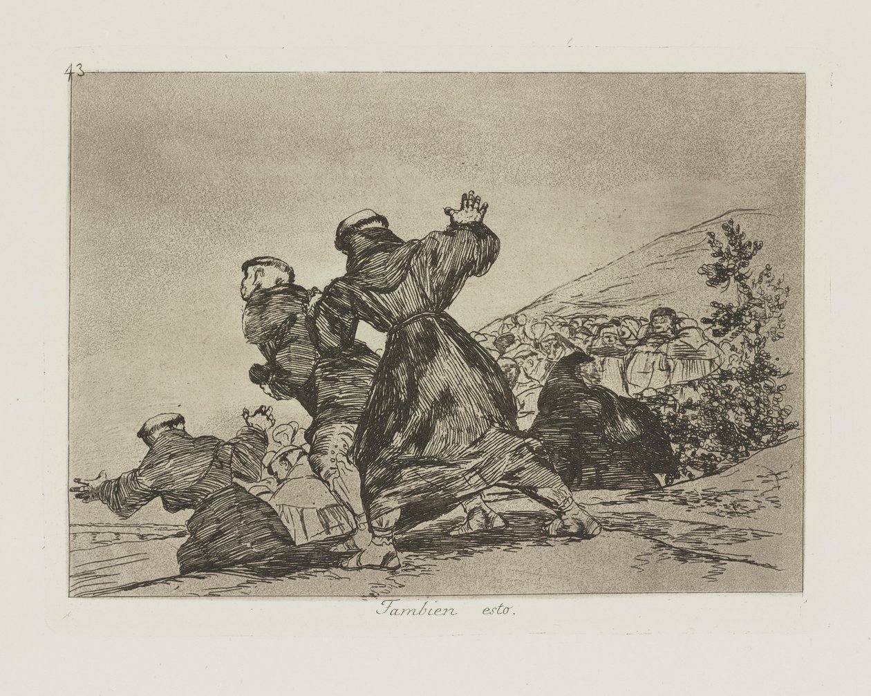 Tuo myös. (Tämäkin.), pl. 43 sarjasta The Disasters of War tekijältä Francisco de Goya