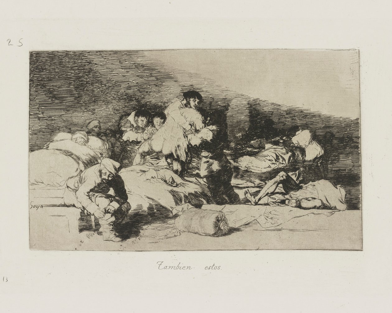 Myös nämä. (Nämä myös.), pl. 25 sarjasta The Disasters of War tekijältä Francisco de Goya