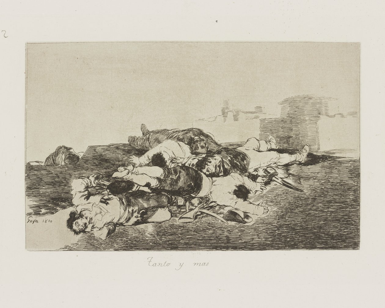 Niin paljon ja enemmän. (Vielä pahempaa), pl. 22 sarjasta The Disasters of War tekijältä Francisco de Goya