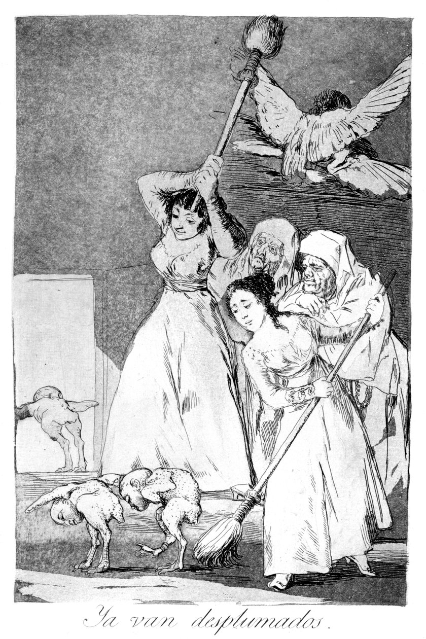 Siinä ne, kynittynä, 1799 tekijältä Francisco de Goya