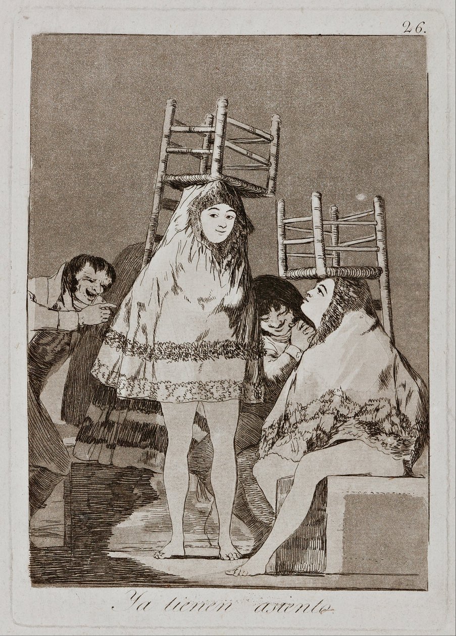 Heillä on jo istuinlevy 26 sarjasta Los Caprichos (The Caprices) tekijältä Francisco de Goya