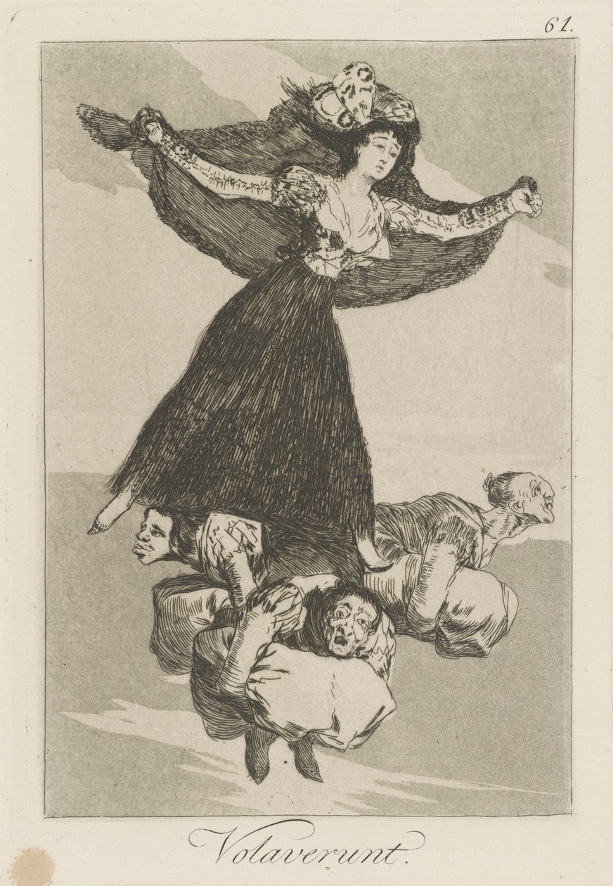 Volaverunt. (He ovat lentäneet.), pl. 61 sarjasta Los caprichos tekijältä Francisco de Goya