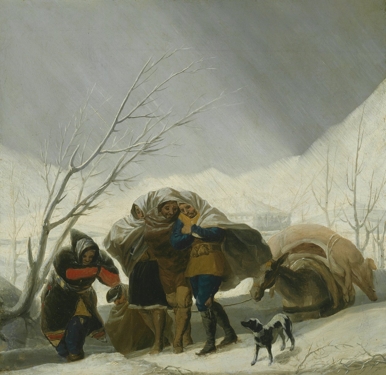 Talvikohtaus, c. 1786. tekijältä Francisco de Goya