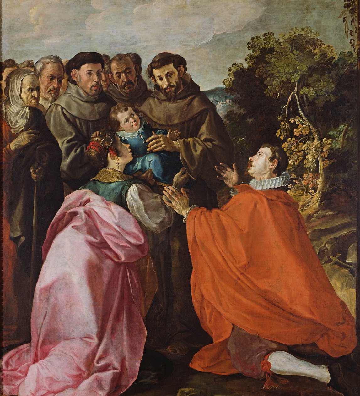 Pyhän Franciscuksen Assisilaisen parantaminen, n. 1628 tekijältä Francisco Herrera