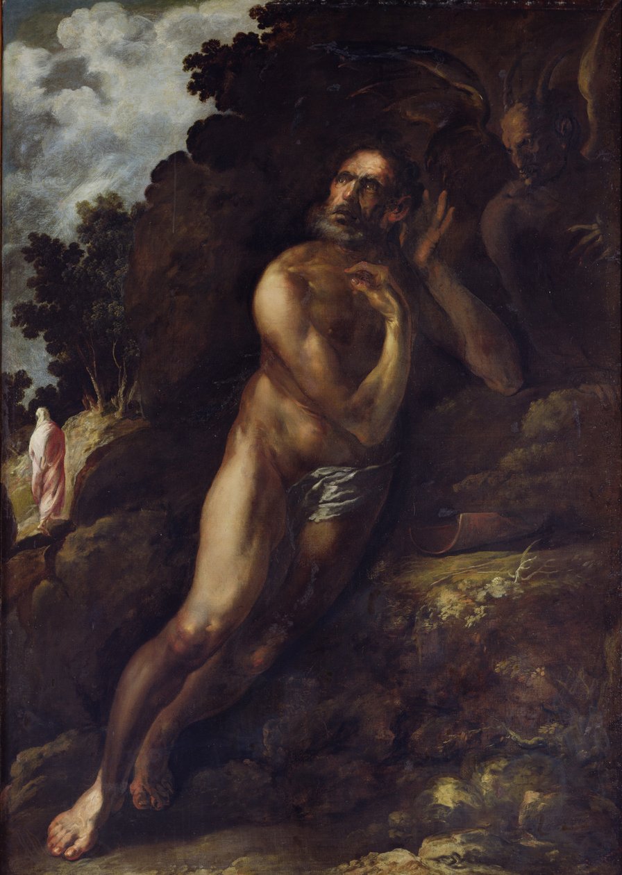 Paholaisen houkuttelema Job, 1636 tekijältä Francisco Herrera
