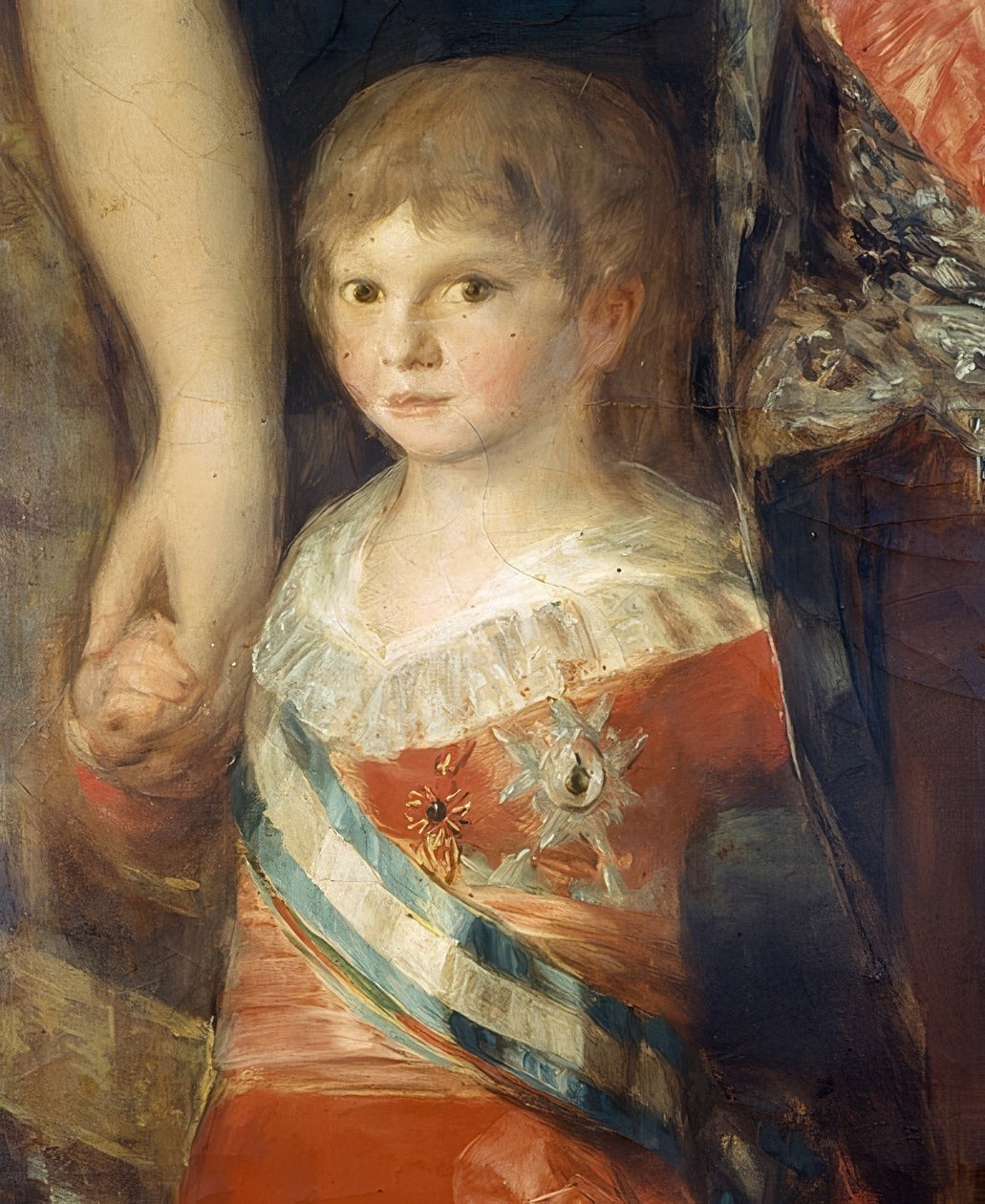 Espanjalaisen Kaarle IV:n perhe. 1800/01. Yksityiskohta: Vauva Francisco de Paula Antonio tekijältä Francisco de Goya