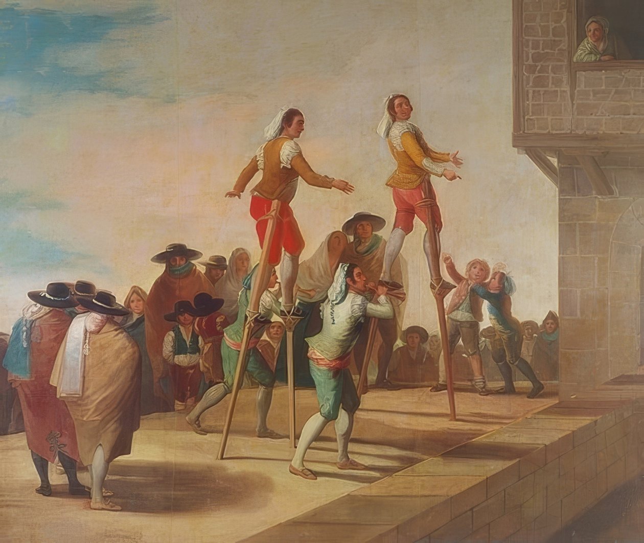 Puujalat (Los Zancos). 1791-92 tekijältä Francisco de Goya