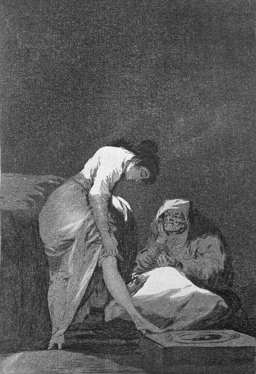 193-0082117 Se on kauniisti venytetty, levy 17 "Los caprichos", pub. 1799 (etsaus) tekijältä Francisco Jose de Goya y Lucientes