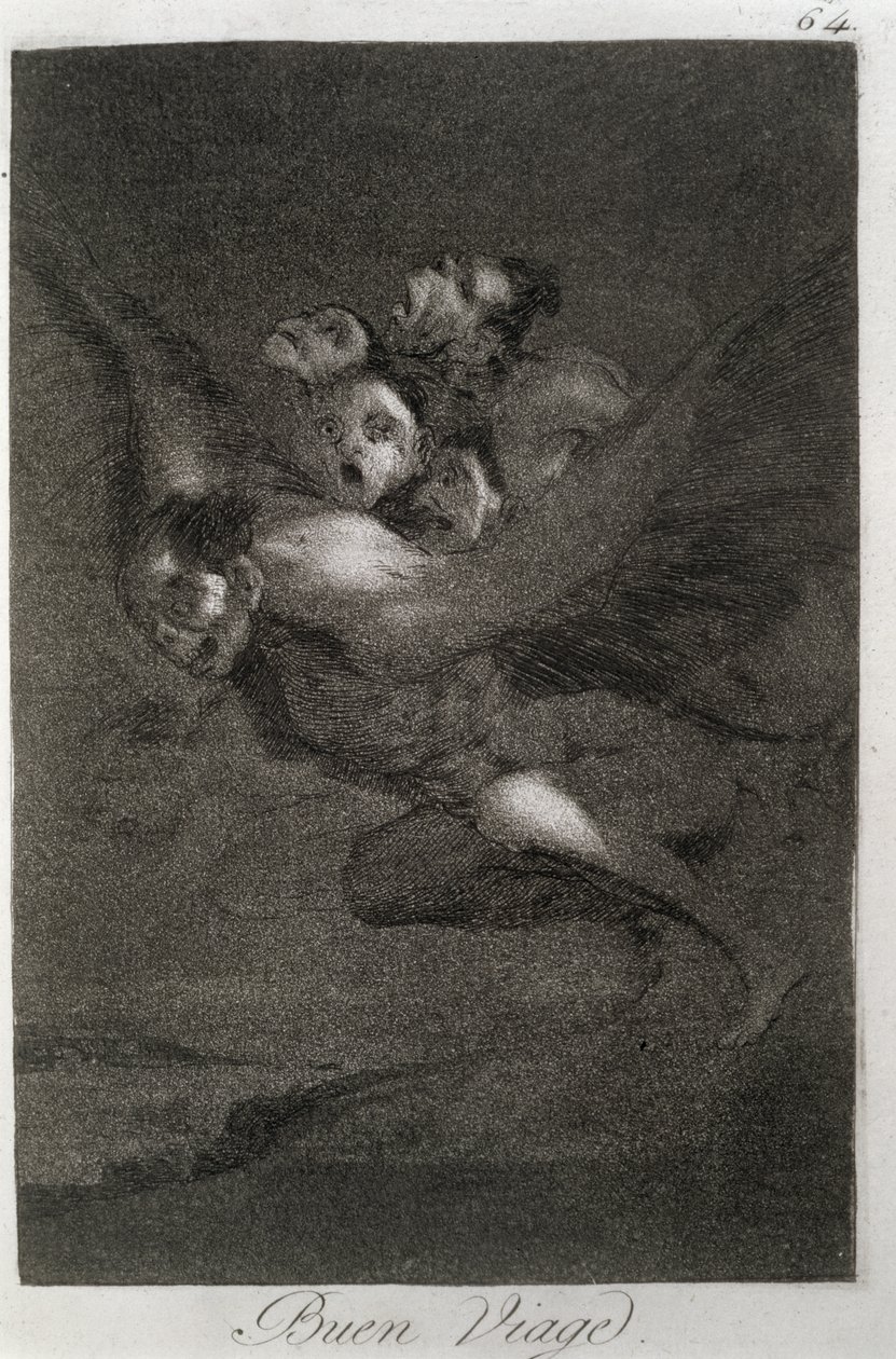 193-0082164 Hyvää matkaa, "Los caprichos" -levy 64 tekijältä Francisco Jose de Goya y Lucientes
