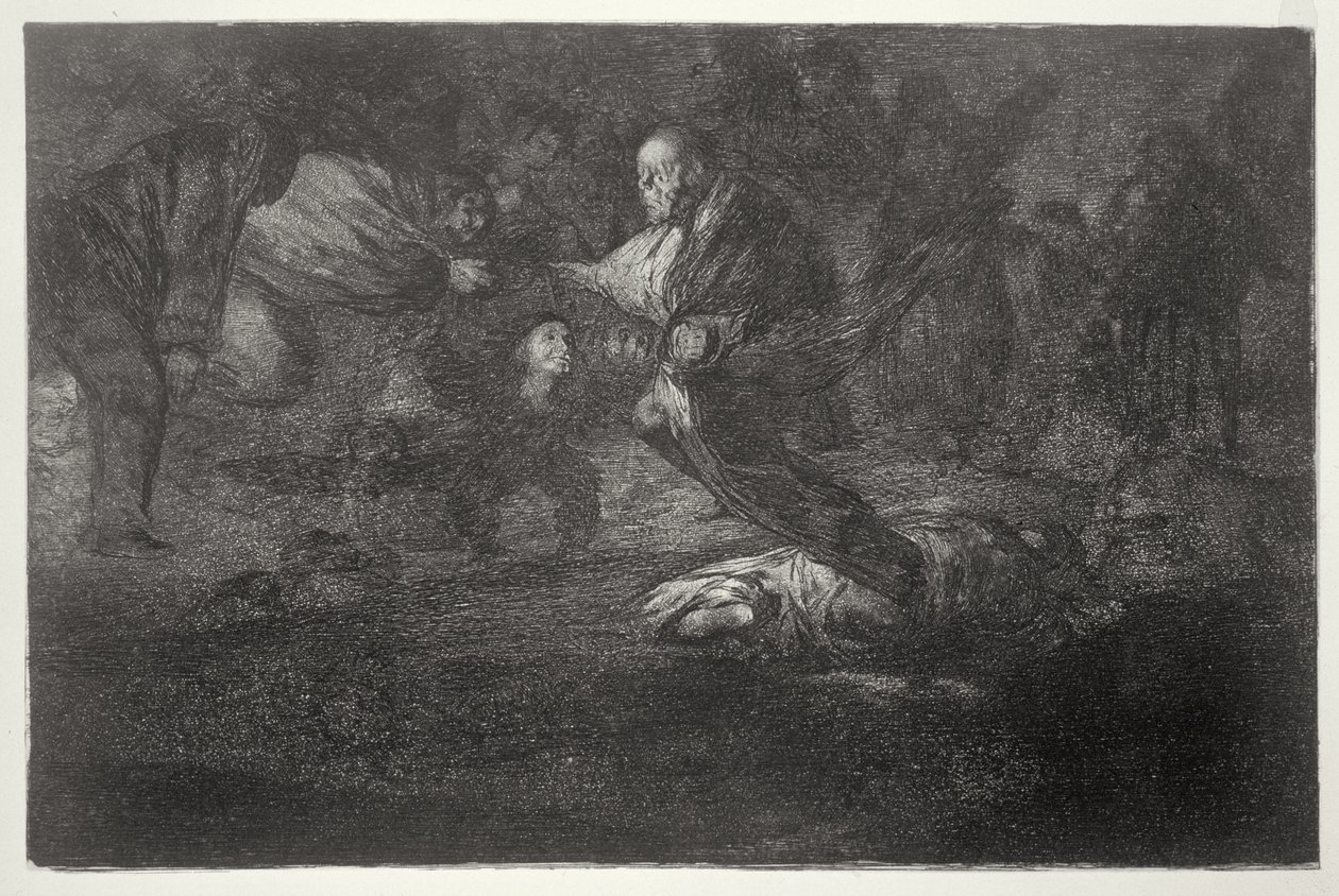 193-0082314 Hautajaisarvoitus, sananlaskujen levy 18 tekijältä Francisco Jose de Goya y Lucientes