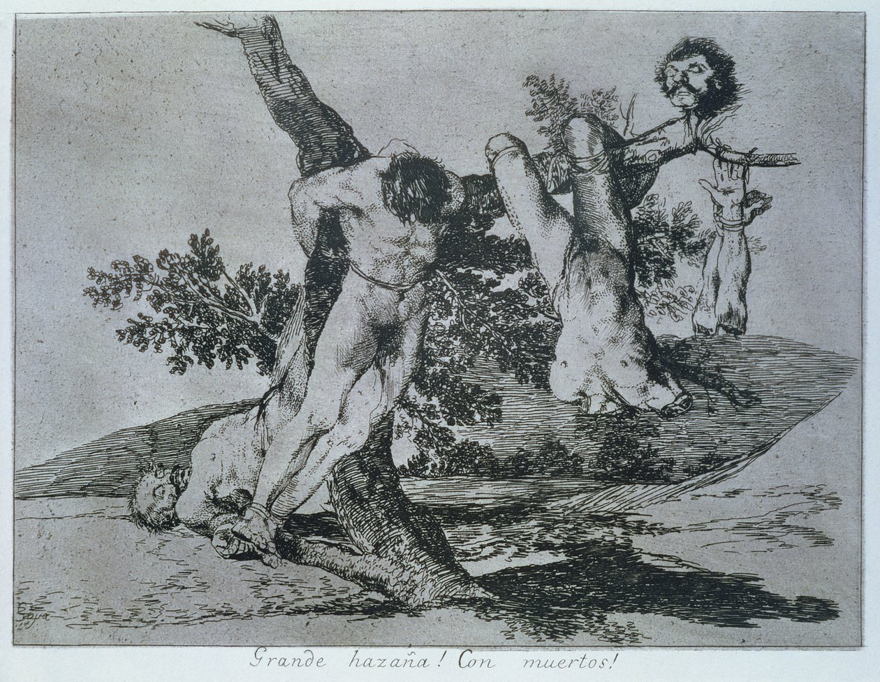 Sankarillinen saavutus! Kuolleiden miesten kanssa!, The Disasters of Warin levy 39 tekijältä Francisco Jose de Goya y Lucientes