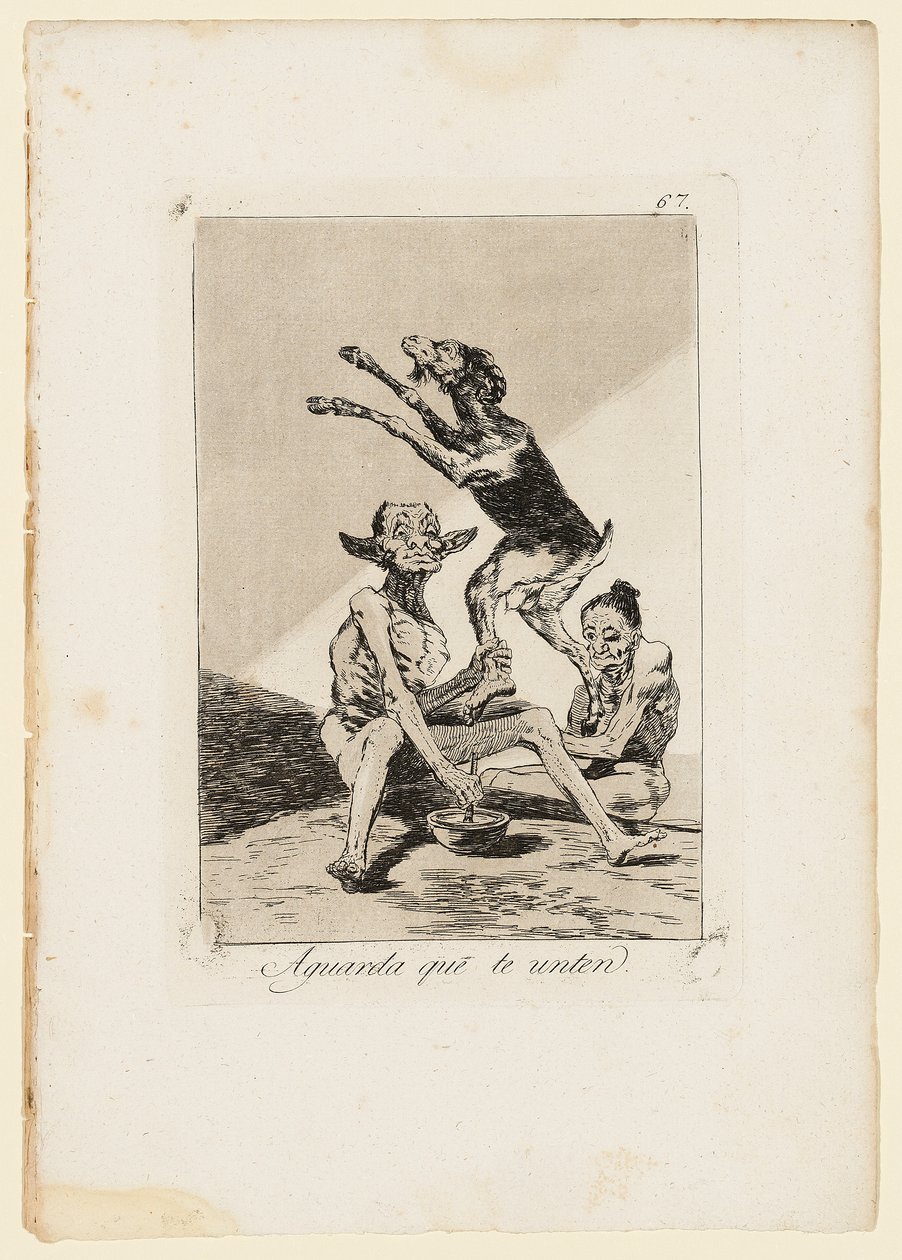 Odota, että he voitelevat sinut, levy "Los Caprichosista", 1799 tekijältä Francisco de Goya