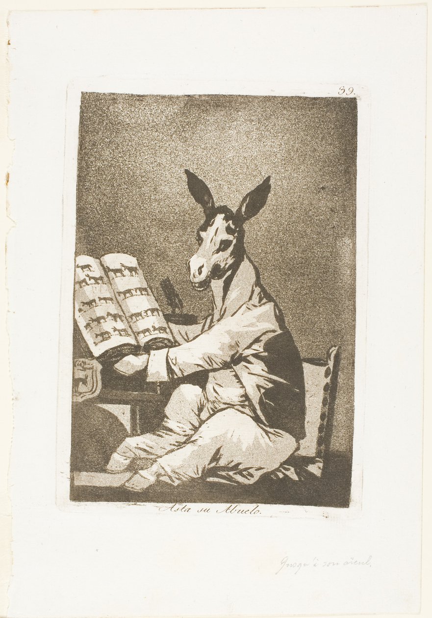 Ja niin oli hänen isoisänsä, levy 39 Los Caprichosista tekijältä Francisco Jose de Goya y Lucientes