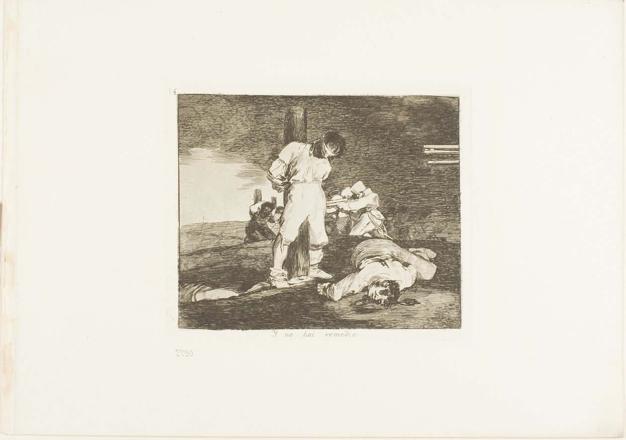 Eikä siihen ole apua, laatta 15 sodan katastrofeista. tekijältä Francisco Jose de Goya y Lucientes