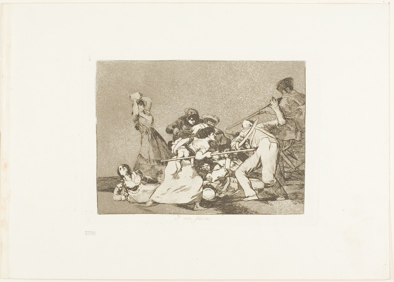 Ja ne ovat kuin petoja, levy viisi The Disasters of Warista tekijältä Francisco Jose de Goya y Lucientes