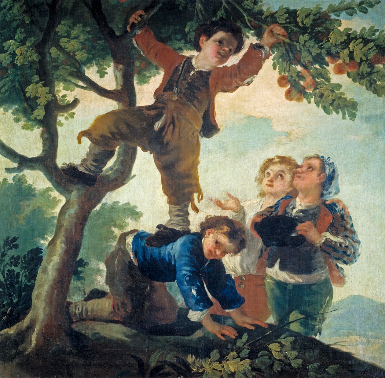 Pojat poimivat hedelmiä tekijältä Francisco de Goya