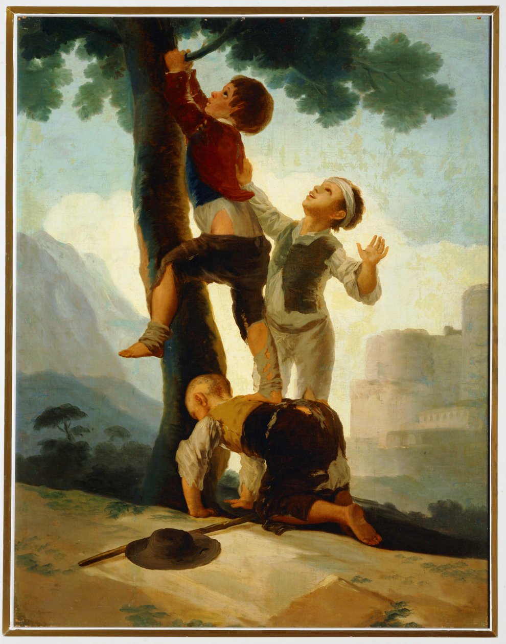 Pojat kiipeilemässä puuhun ... (maalaus kankaalle) tekijältä Francisco Jose de Goya y Lucientes
