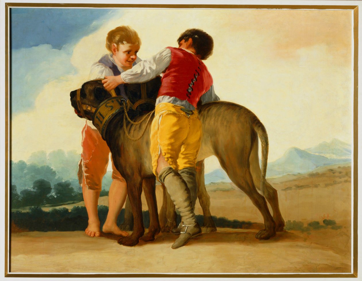 Pojat ja villi koira ... (maalaus kankaalle) tekijältä Francisco Jose de Goya y Lucientes