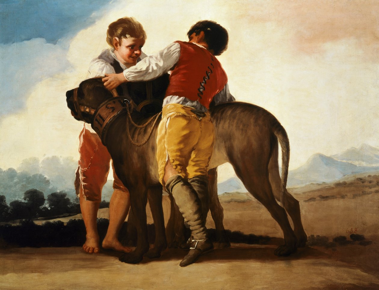 Pojat mastiffin kanssa, n. 1786 (öljy kankaalle) tekijältä Francisco Jose de Goya y Lucientes