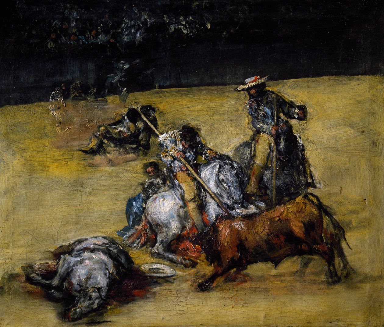 Härkätaistelu, n. 1825 (öljy kankaalle) tekijältä Francisco Jose de Goya y Lucientes