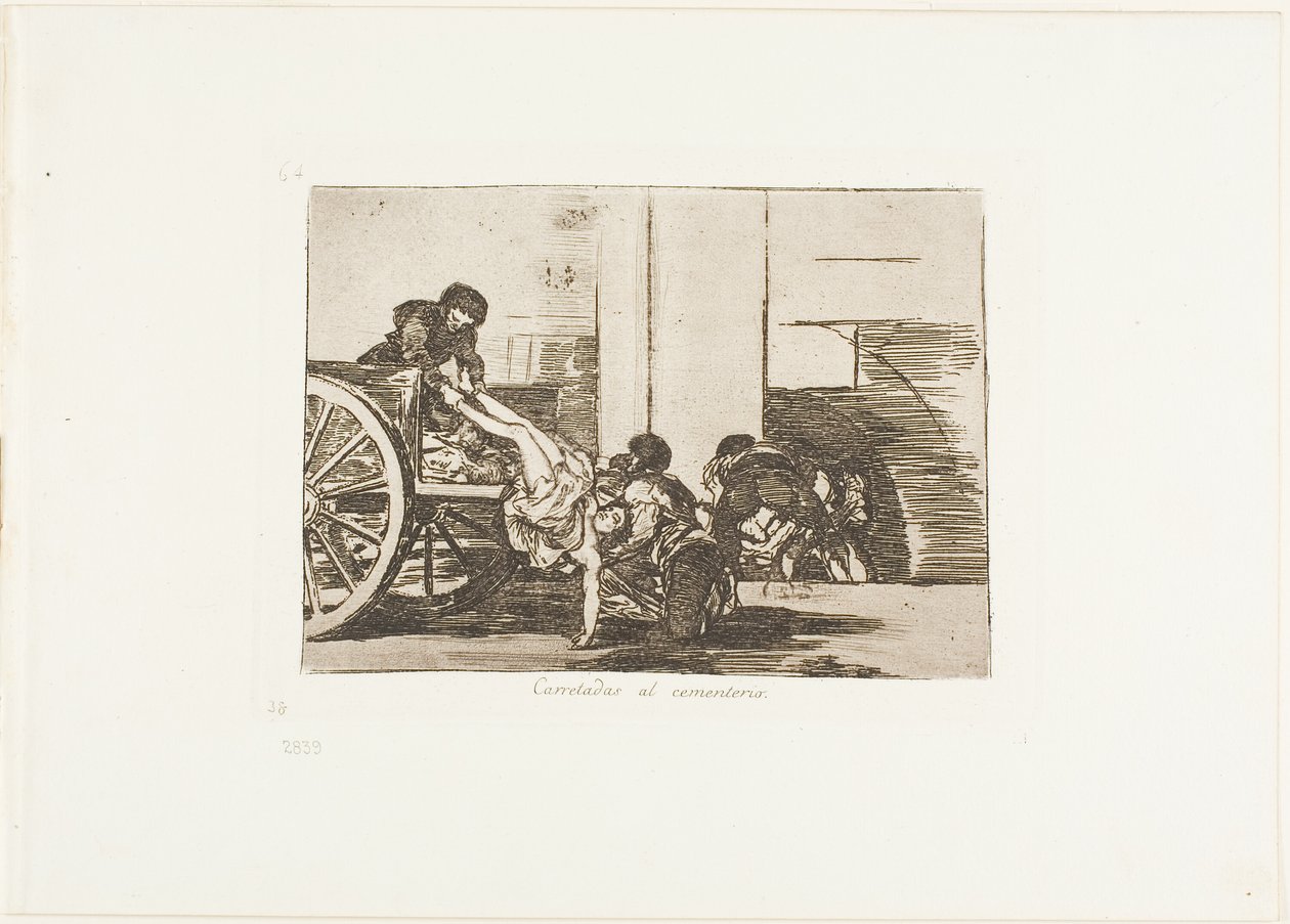 Kärryt hautausmaalle, levy 64 The Disasters of Warista tekijältä Francisco Jose de Goya y Lucientes