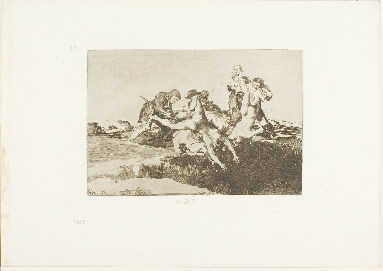 Charity, levy 27 julkaisusta The Disasters of War tekijältä Francisco Jose de Goya y Lucientes