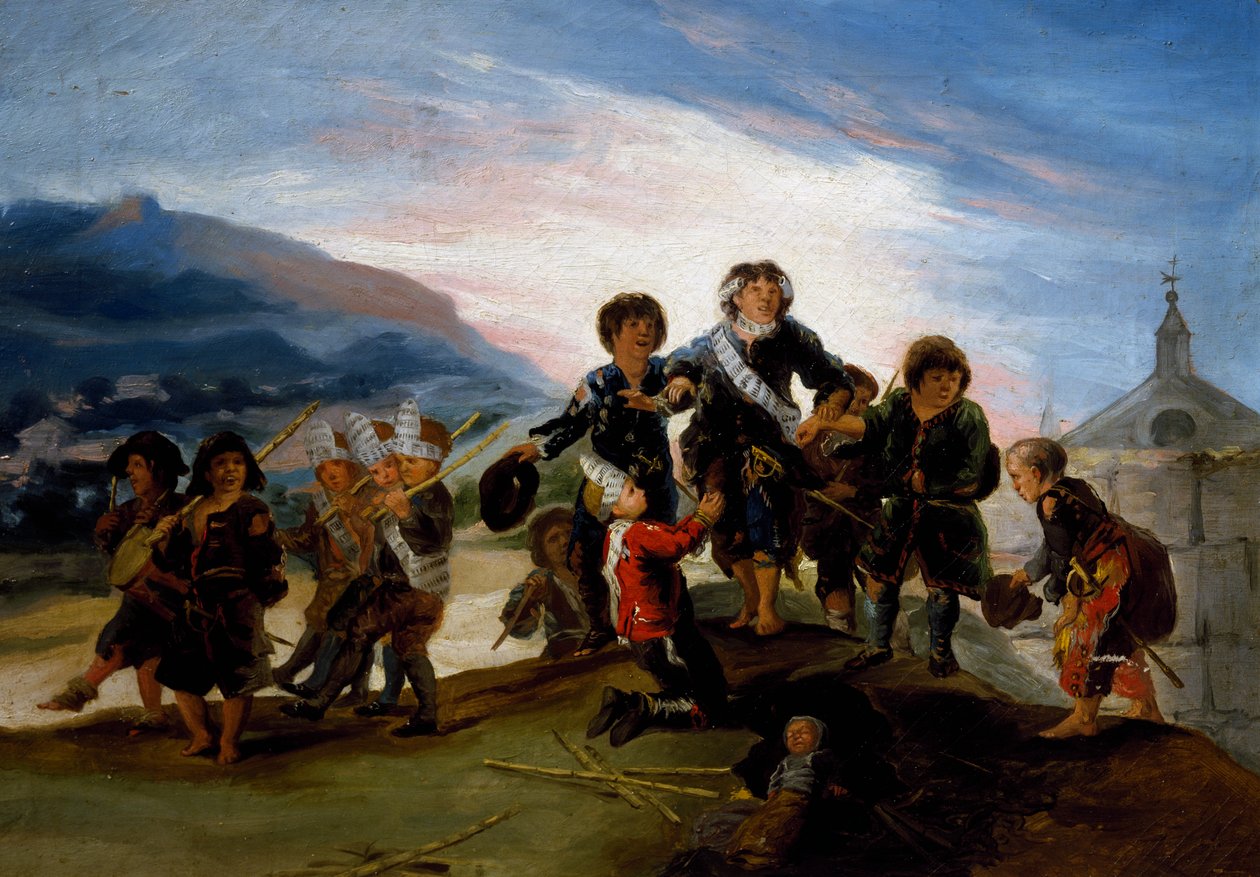 Lapset leikkivät sotilaita vastaan tekijältä Francisco Jose de Goya y Lucientes
