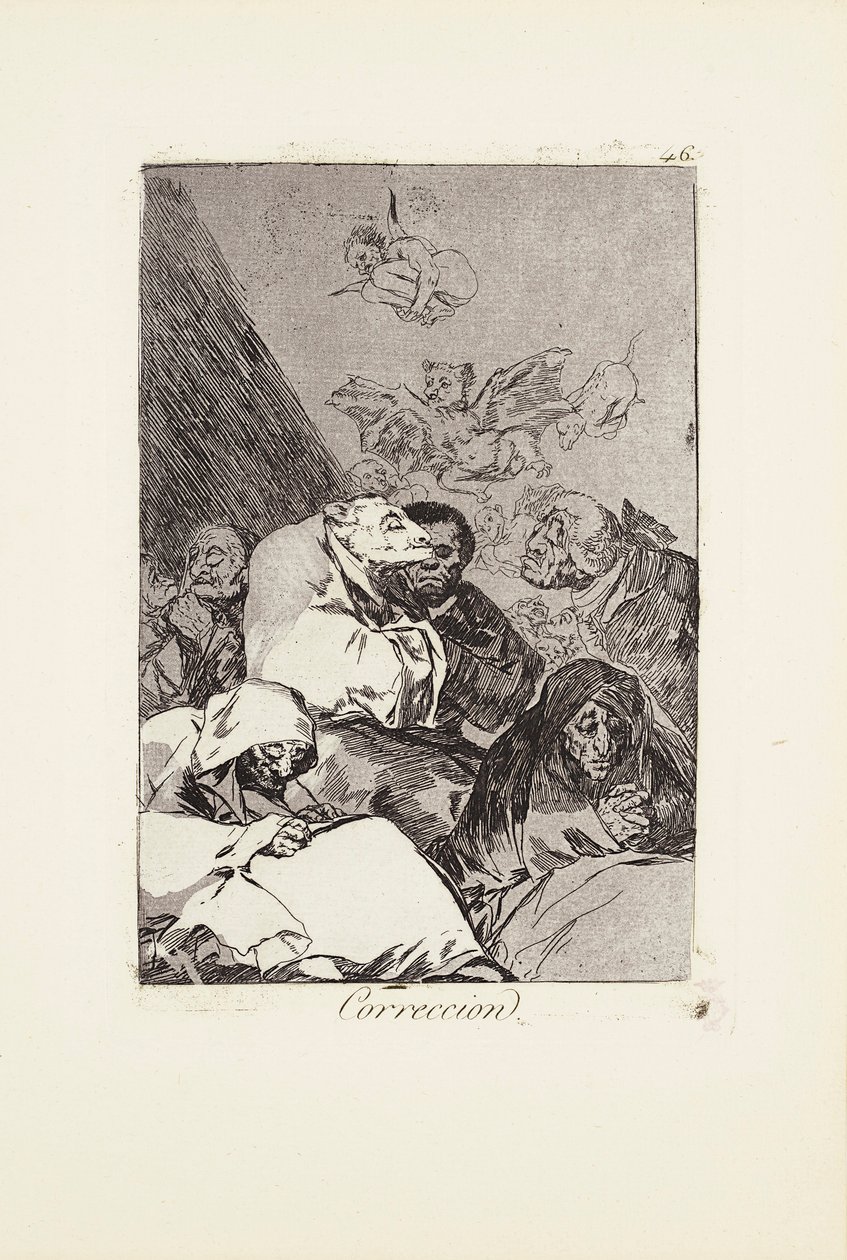 Korjauslevy 46 osoitteesta: Los Caprichos tekijältä Francisco Jose de Goya y Lucientes