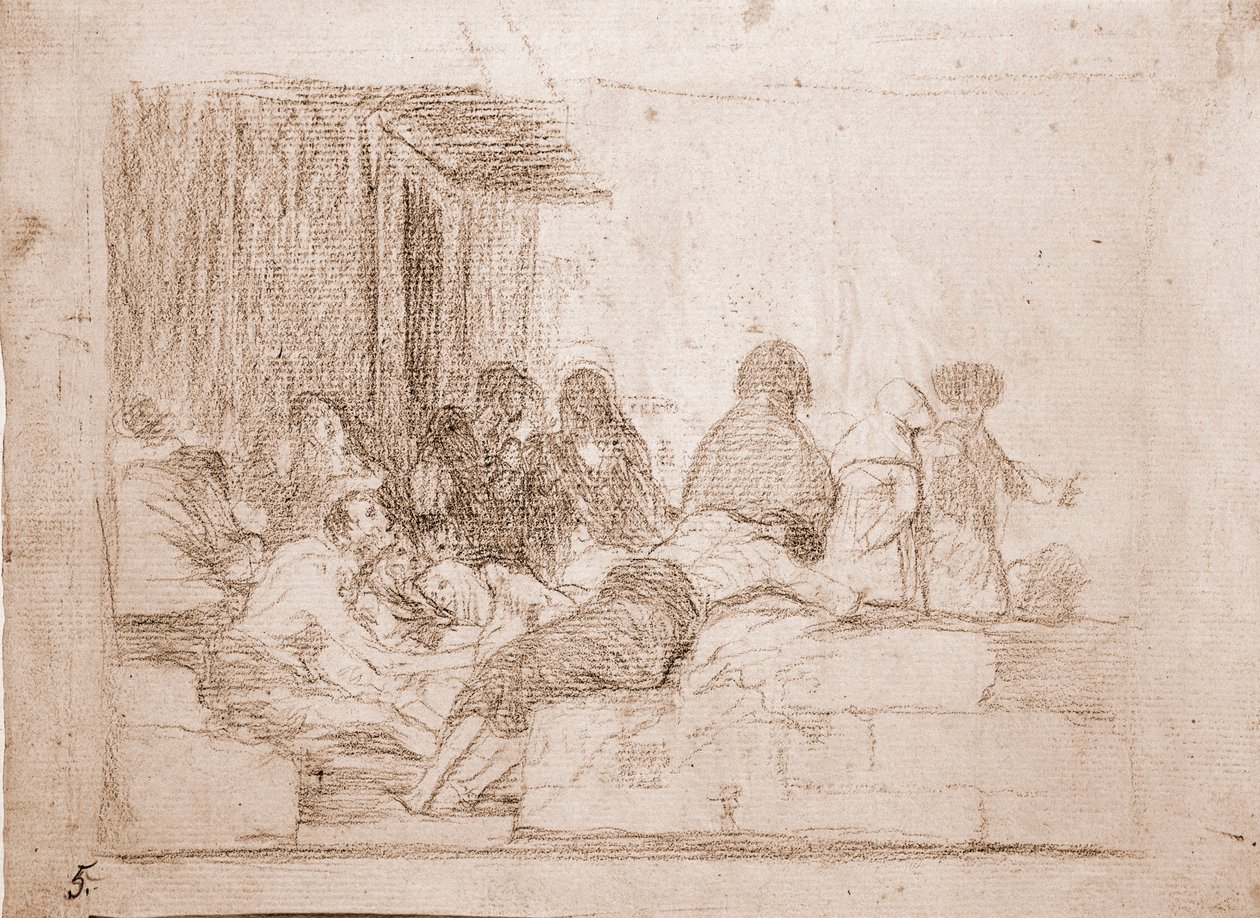 Sodan tuhot: Vainesin valitukset (valmistelupiirustus tekijältä Francisco de Goya