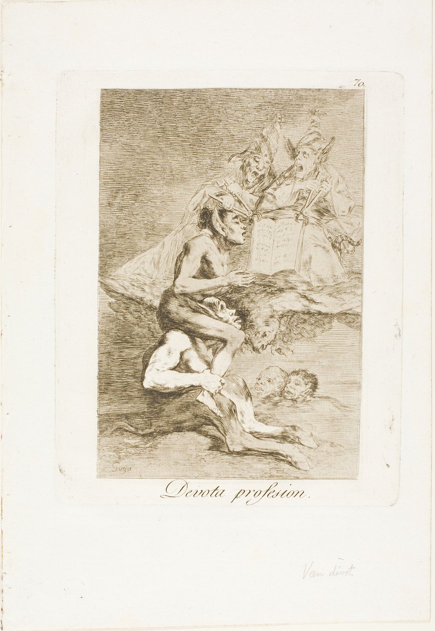 Harras ammatti, levy 70 Los Caprichosista tekijältä Francisco Jose de Goya y Lucientes