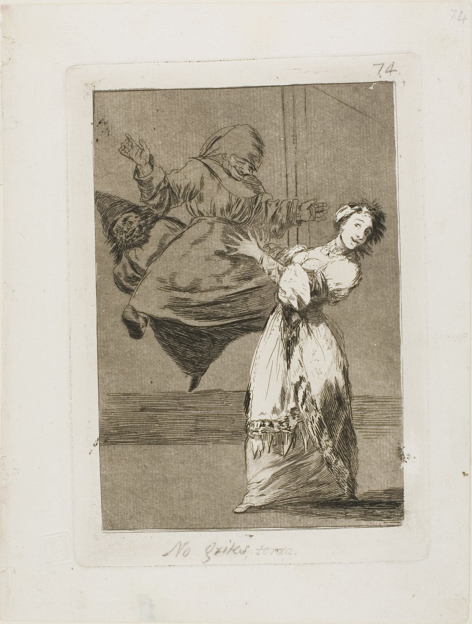 Älä huuda, typerys, levy 74 Los Caprichosilta. tekijältä Francisco Jose de Goya y Lucientes