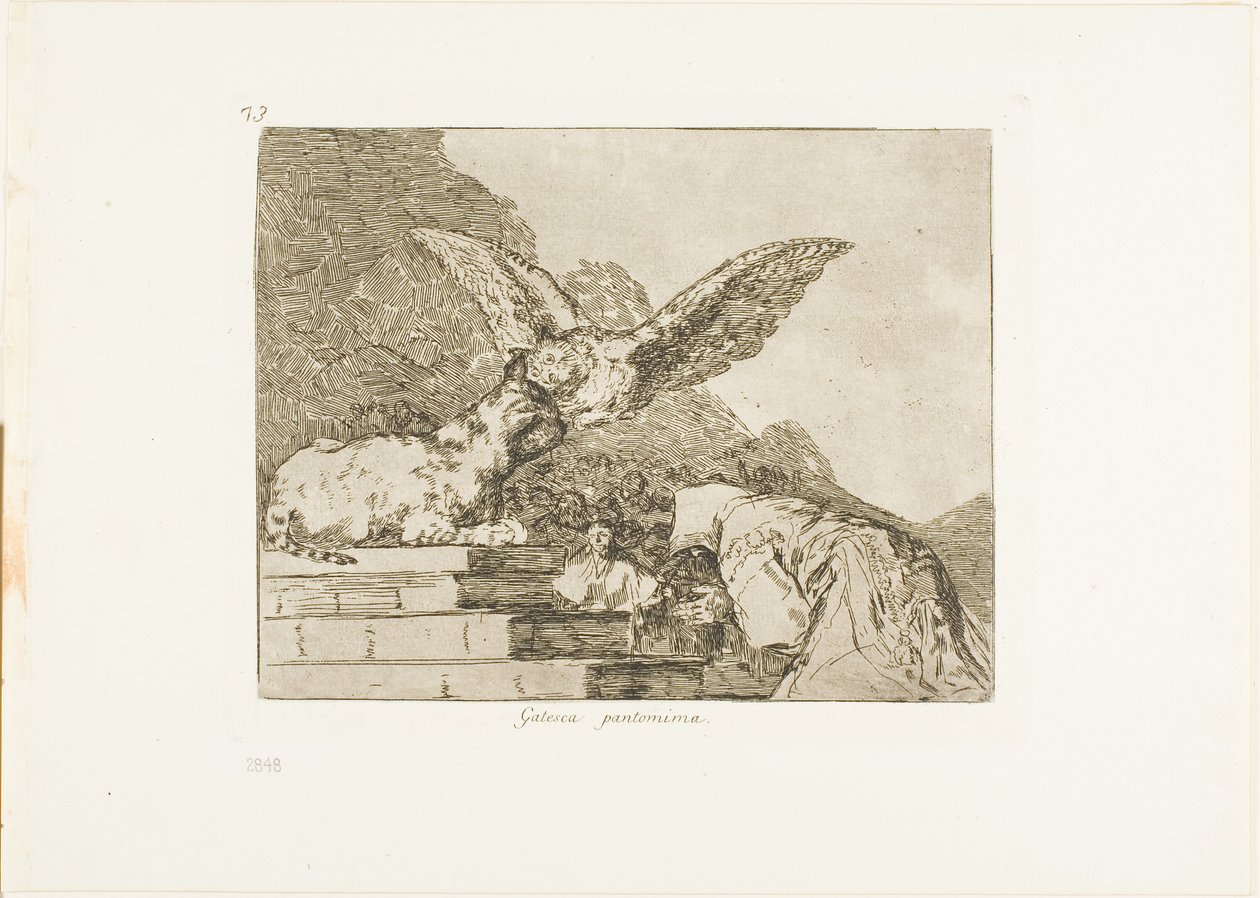Kissan pantomiimi, levy 73 The Disasters of Warista tekijältä Francisco Jose de Goya y Lucientes