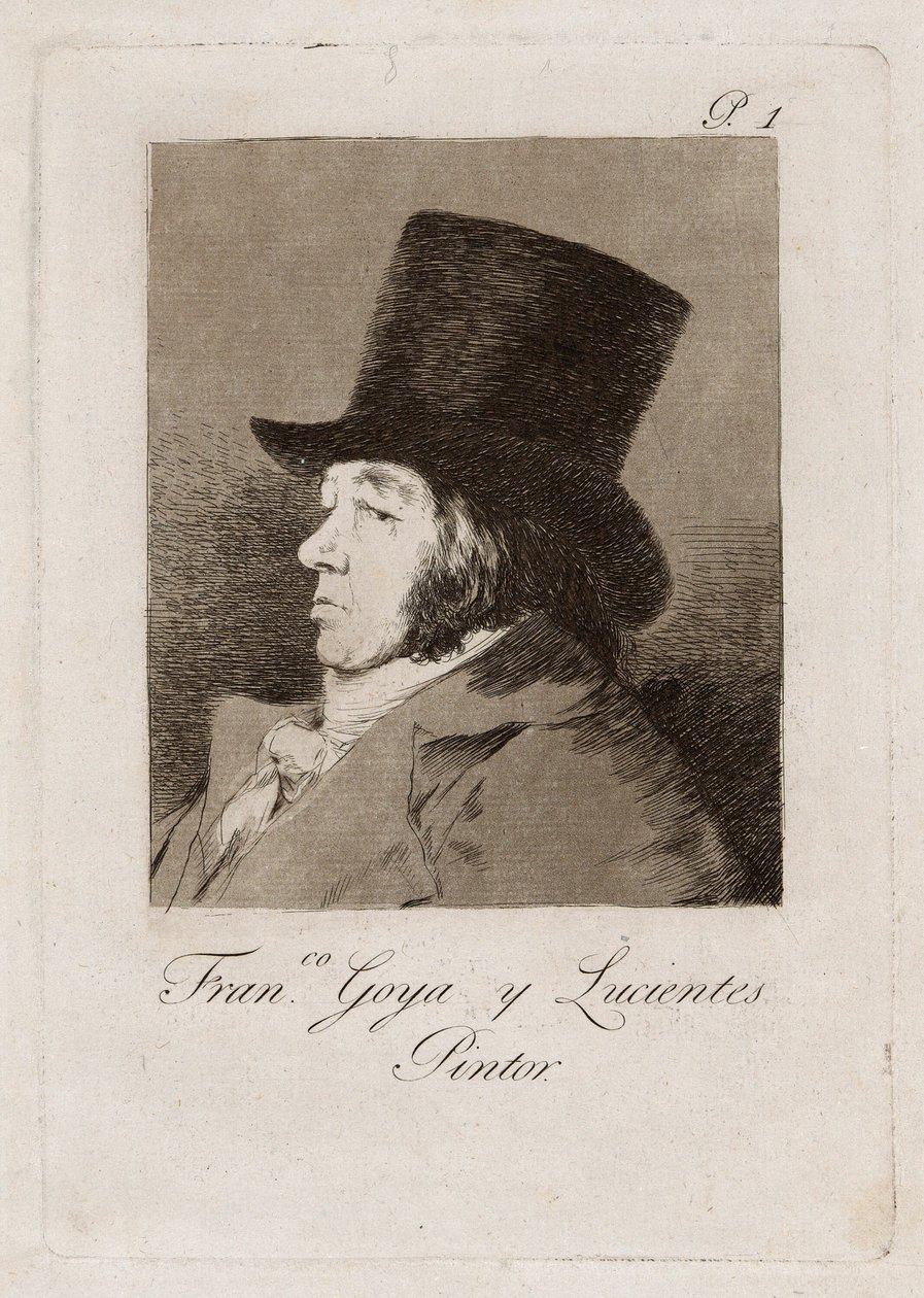 Francisco Goya y Lucientes, maalari, levy yksi Los Caprichosista tekijältä Francisco Jose de Goya y Lucientes