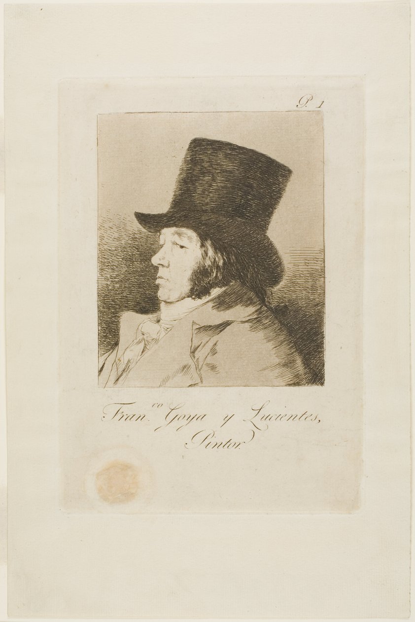 Francisco de Goya y Lucientes, maalari, levy yksi Los Caprichosista tekijältä Francisco Jose de Goya y Lucientes