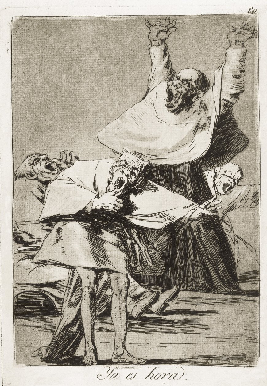 GOYA Y LUCIENTES, Francisco de (1746-1828). On aika. 1797-1799. (21 x 14,5 cm). Levy 80 "" Los Caprichos""", etsaus, kiillotettu akvatinta, kuivakärki ja taltta. Romantiikka. Kaiverrus. Etsaus. ESPANJA. MADRID (AUTONOMOUS YHTEISÖ). Madrid. Kansallinen Li tekijältä Francisco Jose de Goya y Lucientes