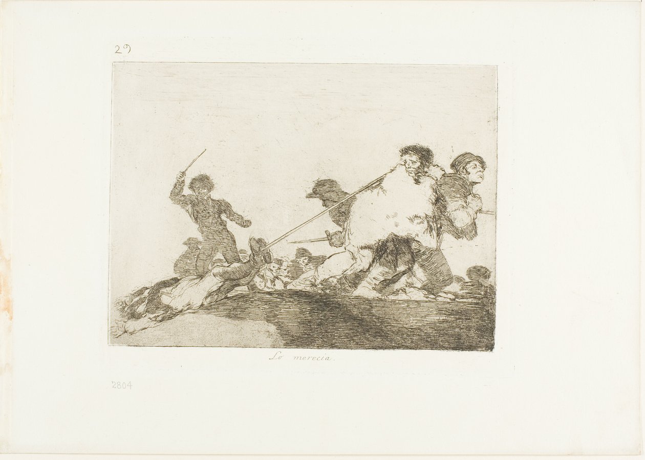 Hän ansaitsi sen, levy 29 The Disasters of Warista tekijältä Francisco Jose de Goya y Lucientes