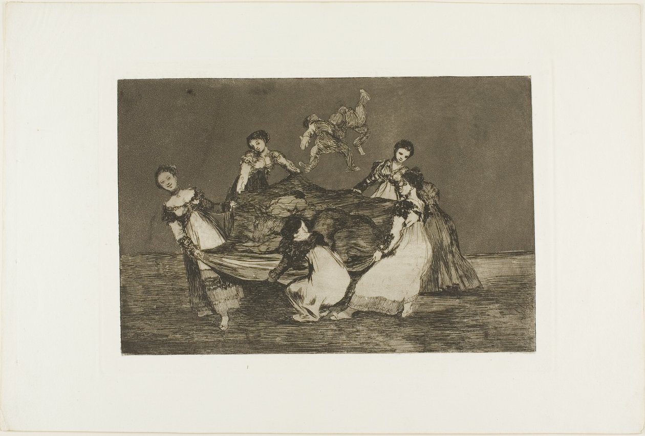 Heavier than a dead donkey, plate one from Los Proverbios tekijältä Francisco Jose de Goya y Lucientes