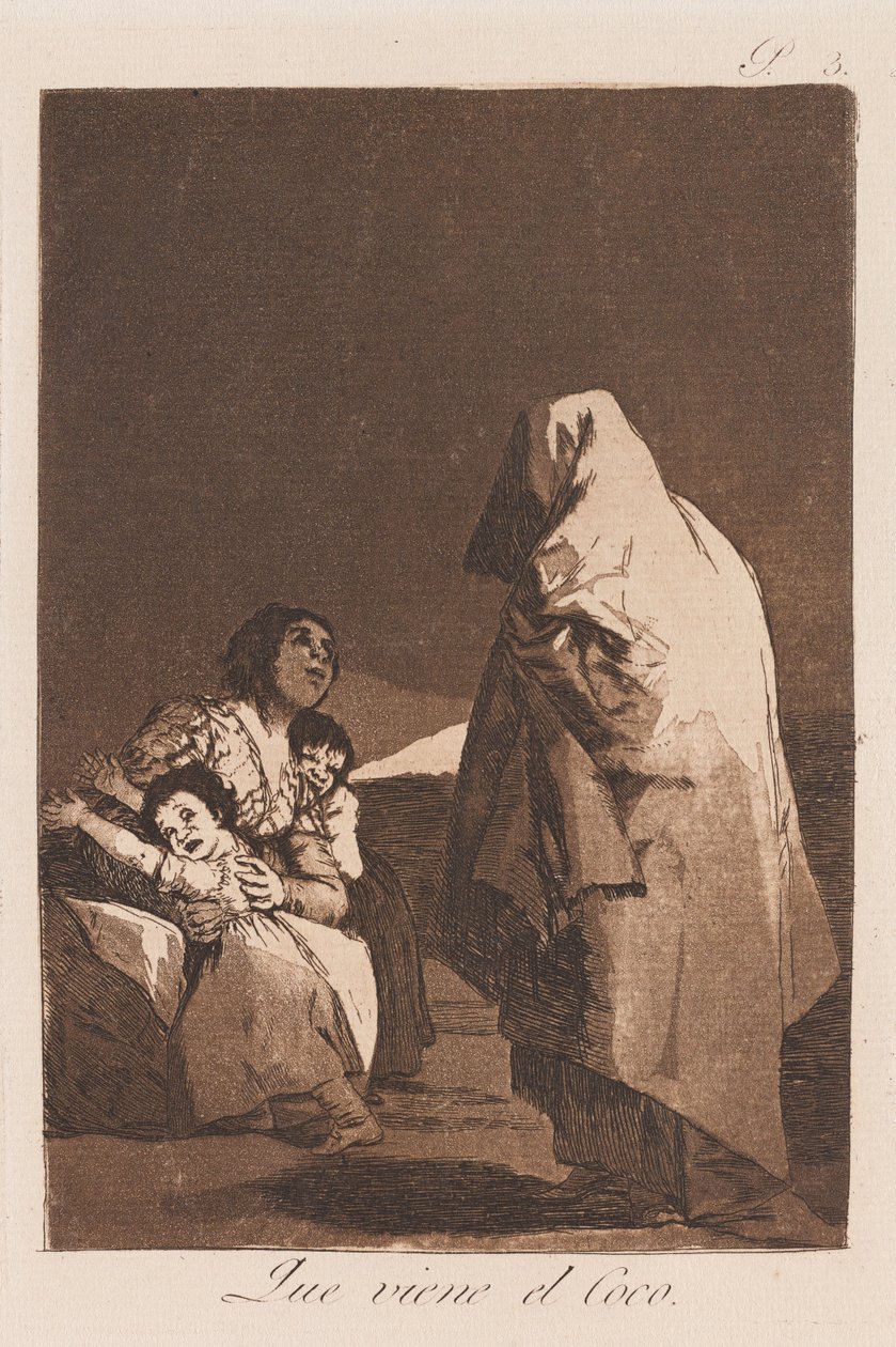 Here Comes the Bogey, myöhään 18. päivä - 19. päivän alussa vuosisadan (tulostus) tekijältä Francisco de Goya