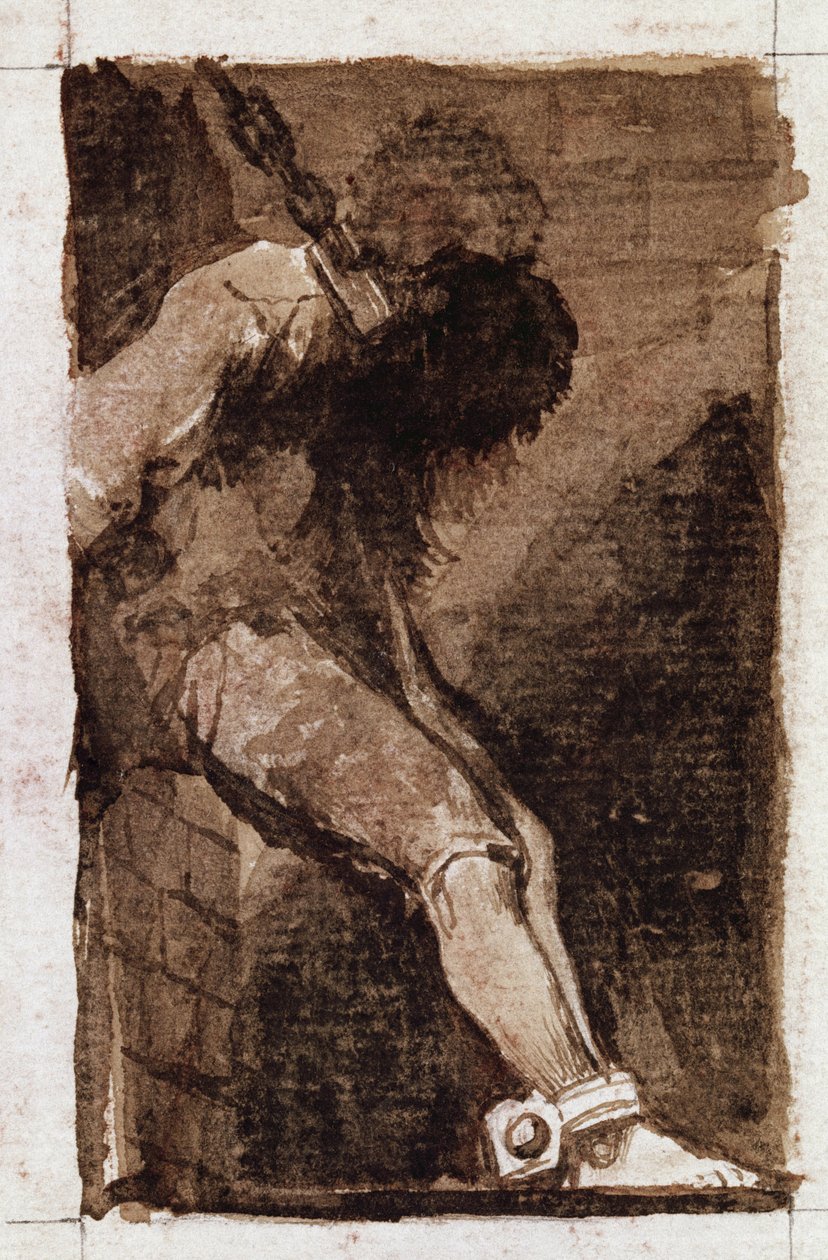 Jos se on rikollinen, hän kuolee nopeasti. (Akvatinta, n. 1810) tekijältä Francisco de Goya