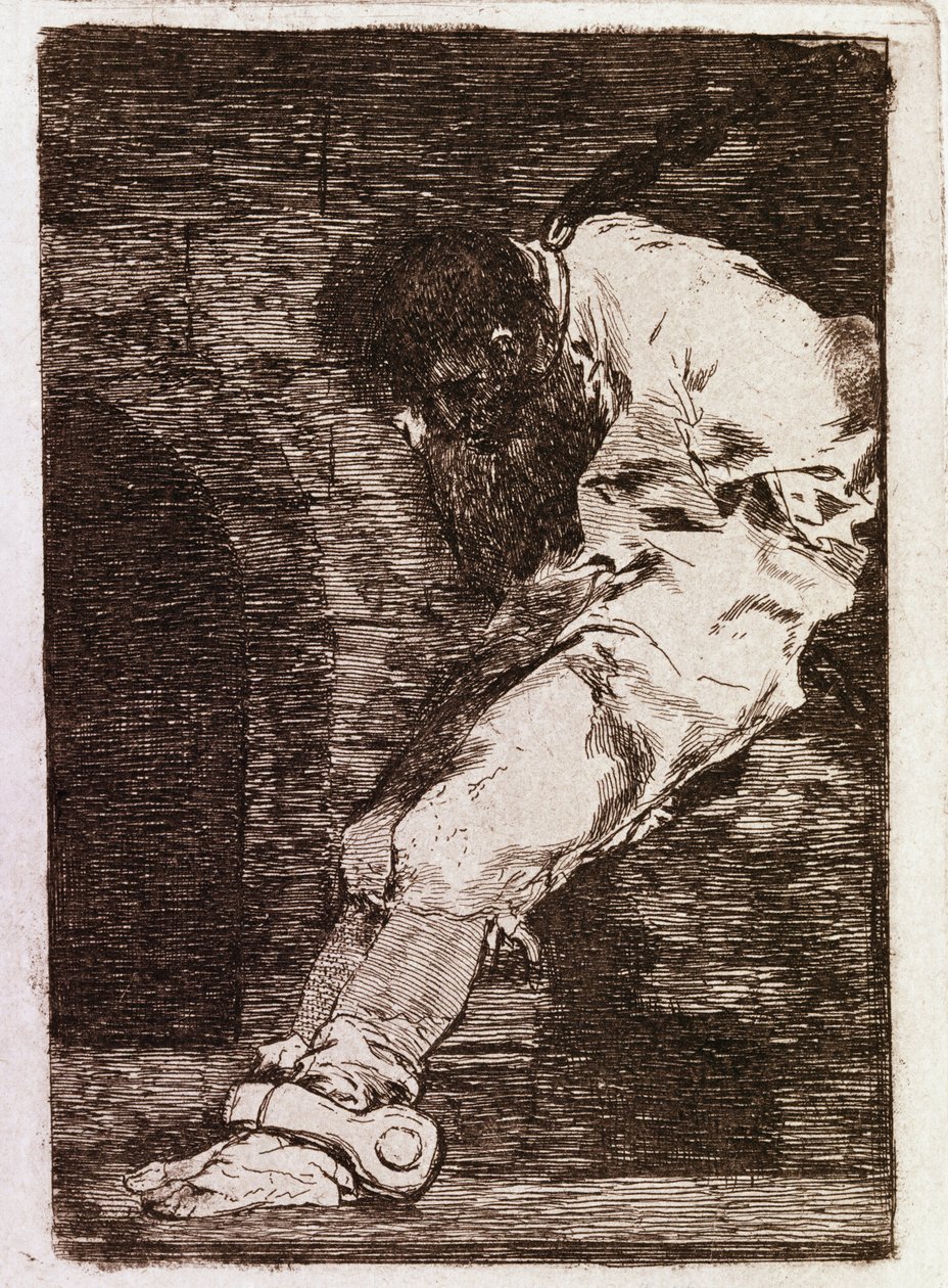 Jos se on rikollinen, hän kuolee nopeasti (Aquatint, n. 1810) tekijältä Francisco de Goya