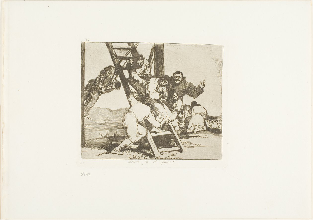 Se on kova askel!, levy 14 teoksesta Sodan katastrofit... tekijältä Francisco Jose de Goya y Lucientes