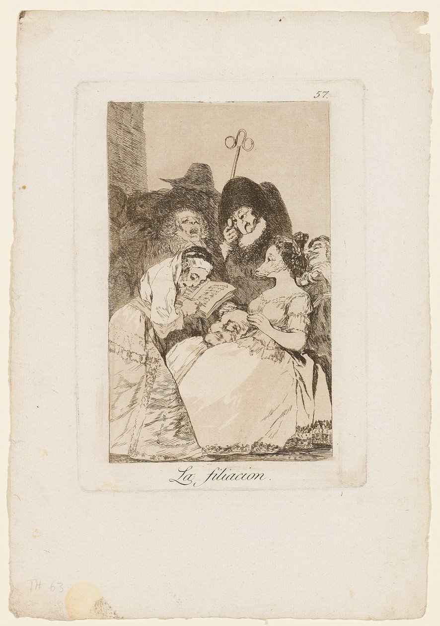 Filiation, levy "Los Caprichosista", 1799 tekijältä Francisco de Goya